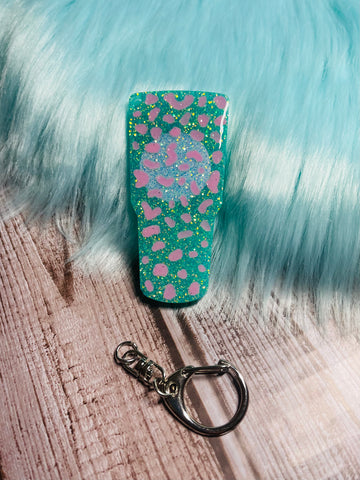 Teal & Pink Tumbler Keytag (L)