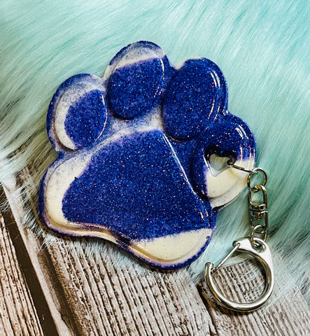 Swirl Paw Print Keychain