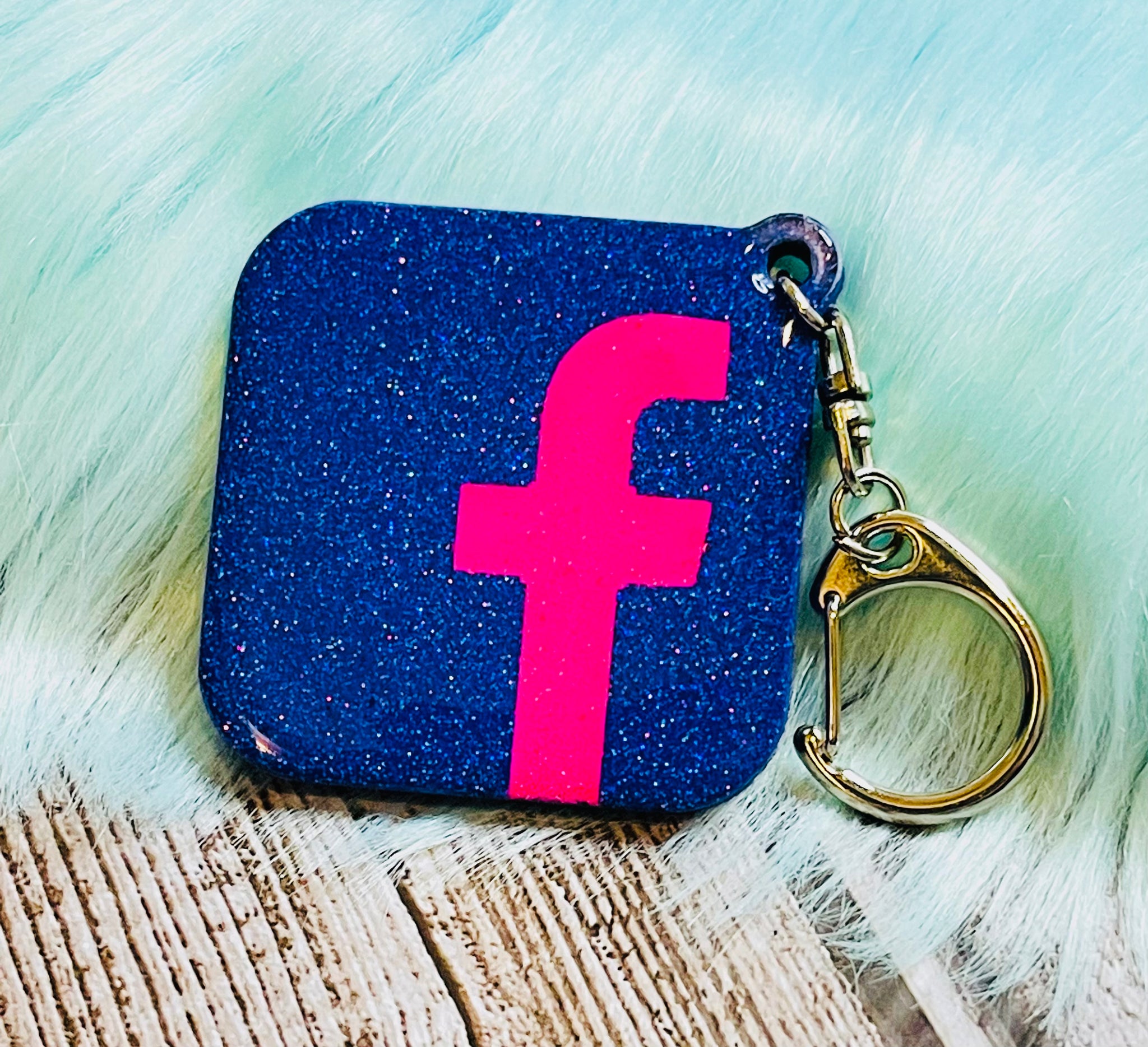 FB Purple & Hot Pink Keytag