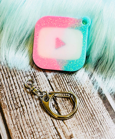 1.5in YT Pink & Teal Keytag