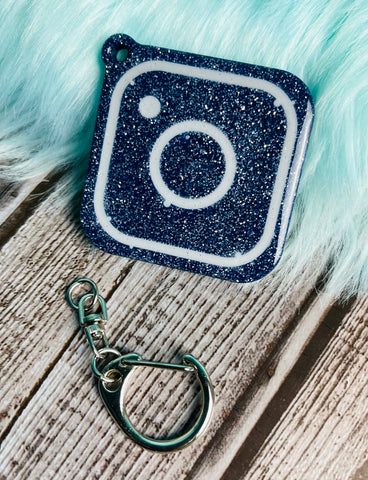 IG Navy Blue & White Keytag