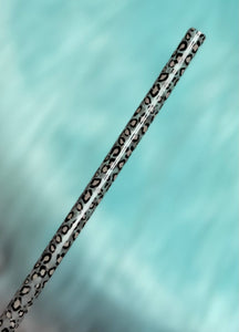 10" Leopard Reusable Plastic Straw