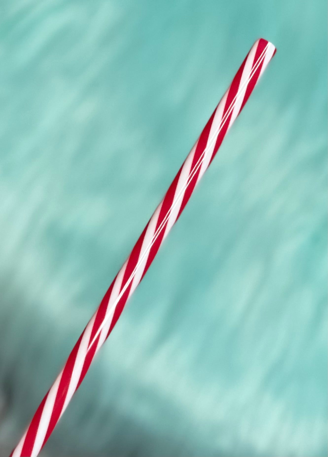 11" Red Stripe Reusable Plastic Straw