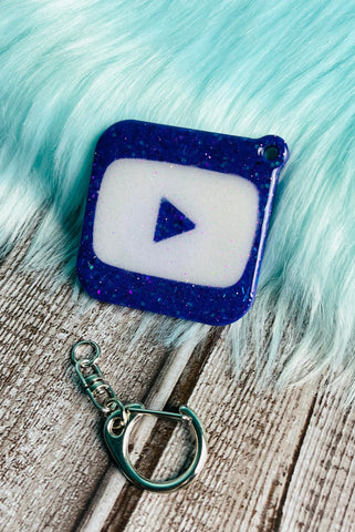 YT Purple & White Keytag