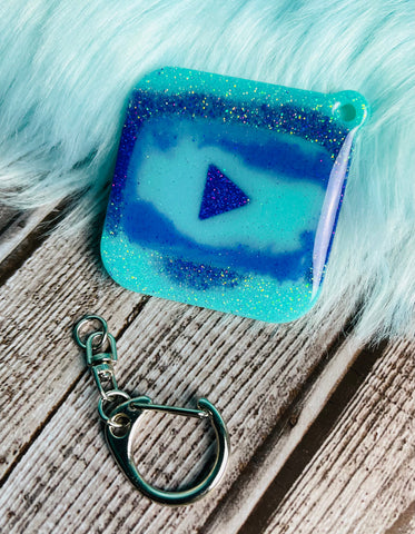 YT Teal & Purple Keytag