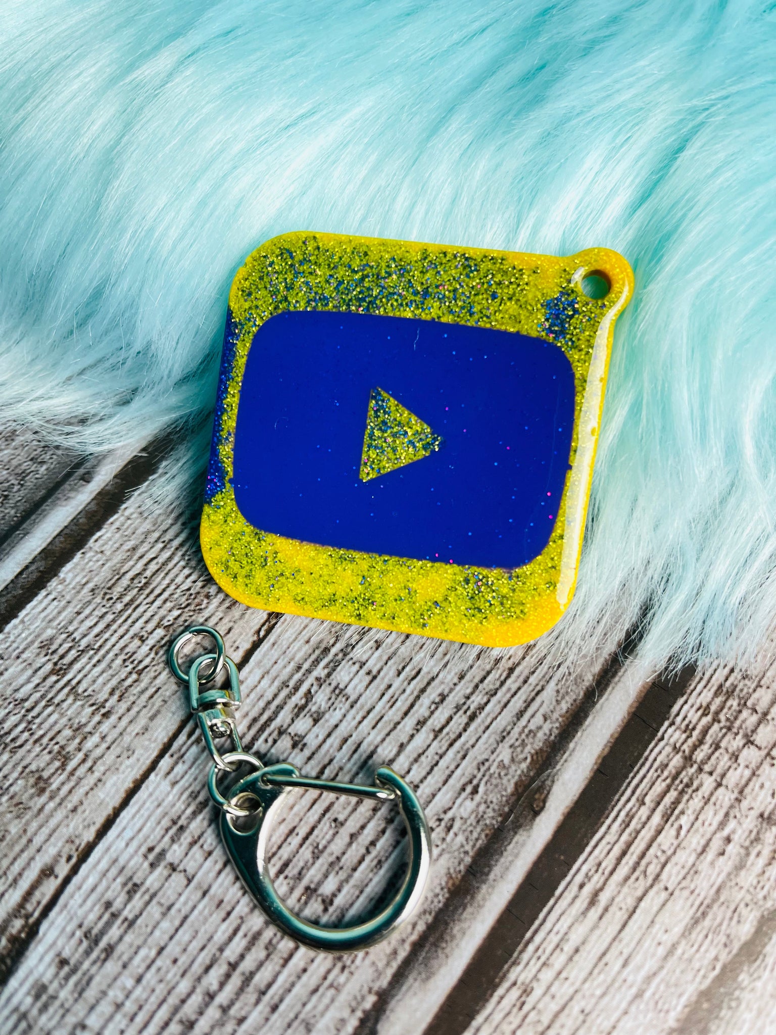 YT Yellow & Purple Keytag