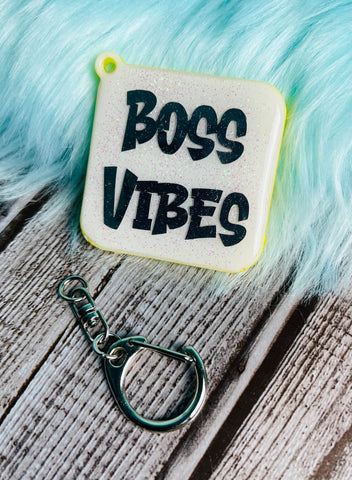 Yellow Boss Vibes Keytag